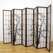 Zen Garden 8 Panel Rice Paper Room Divider